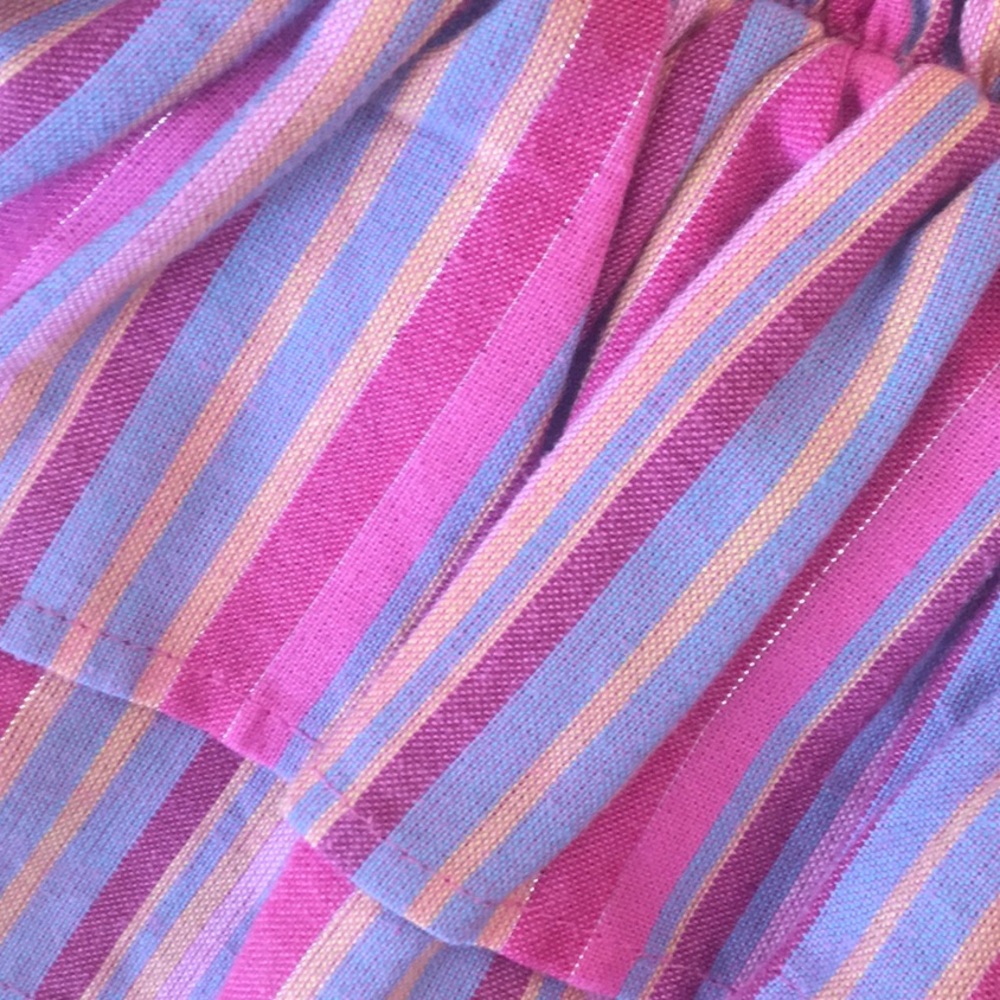 TULAROSA/“BAILEE”STRAPLESS MULTI STRIP LINEN BLEND RUFFLE DRESS/ NEW - Picture 9 of 10